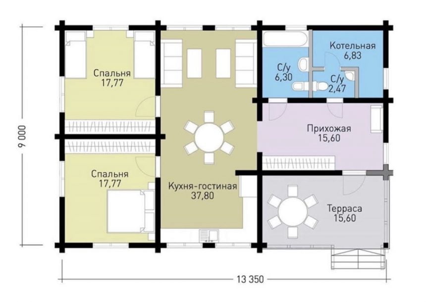 план дома из проф бруса